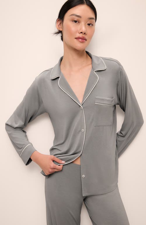 Shop Eberjey Gisele Jersey Knit Pajamas In Moonlight/ivory