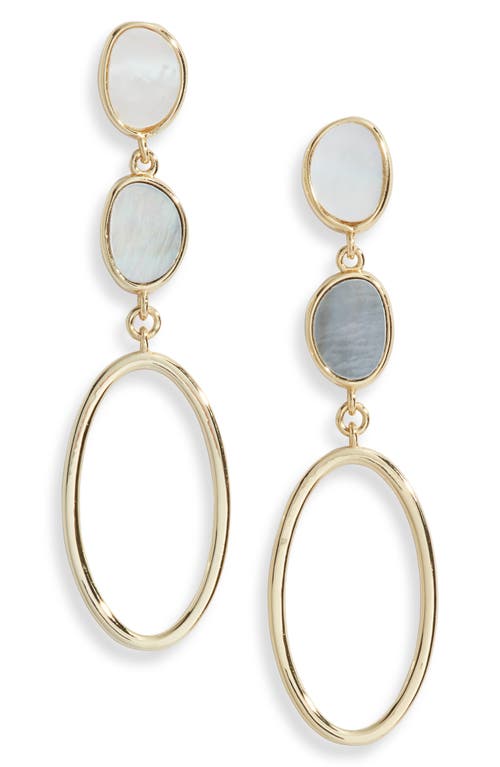 Mother-of-Pearl Drop Earrings in Gold