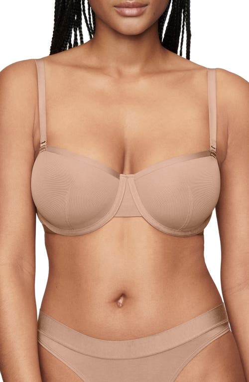 Shop Cuup The Balconette Mesh Underwire Bra In Taupe