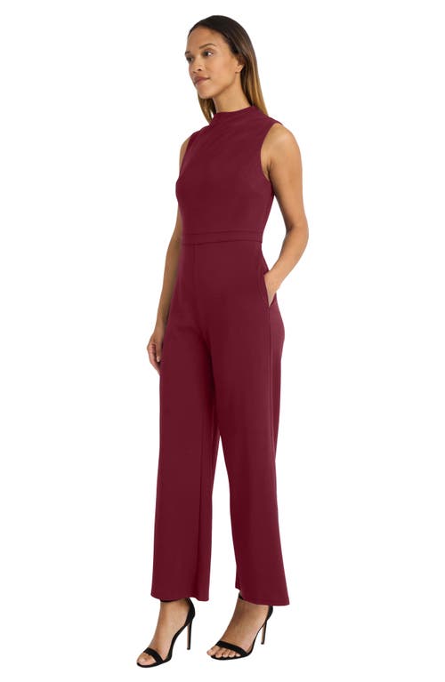 Maggy London Mock Neck Jumpsuit In Arresting Burgundy