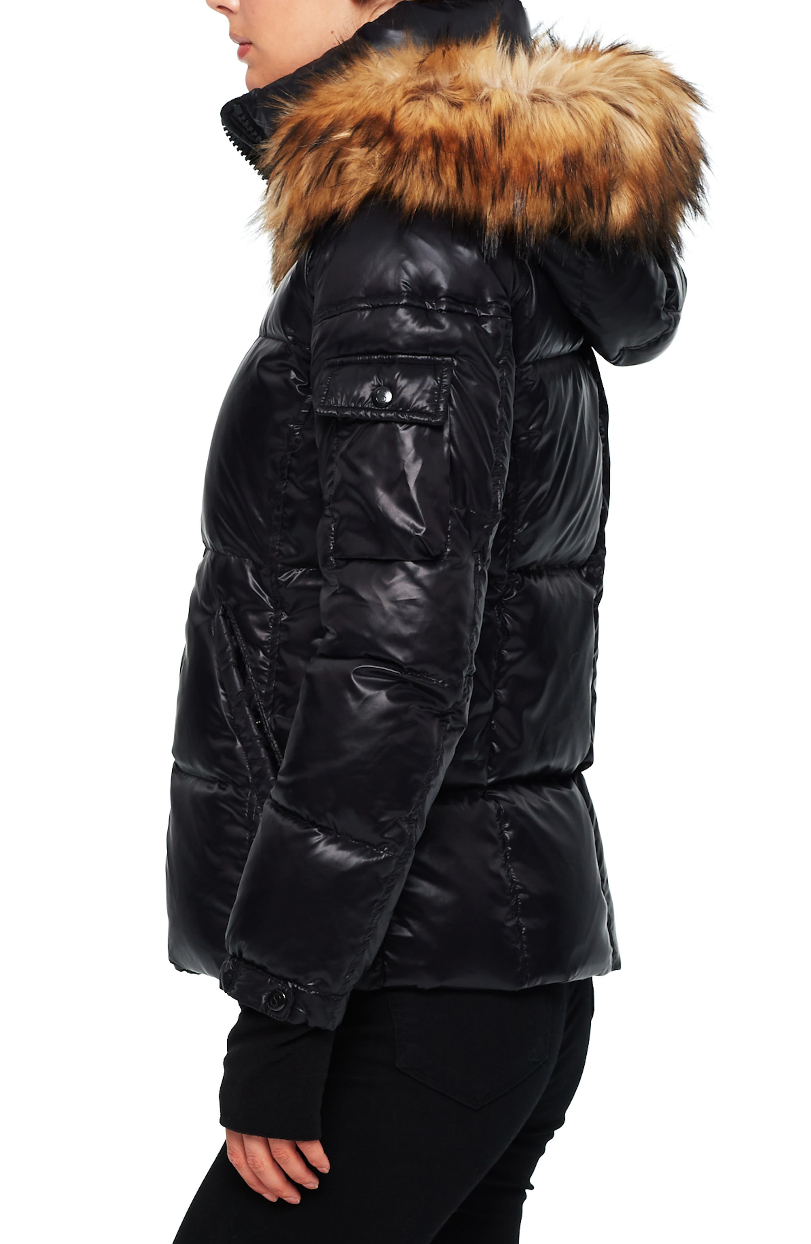 s13 faux fur glossy jacket