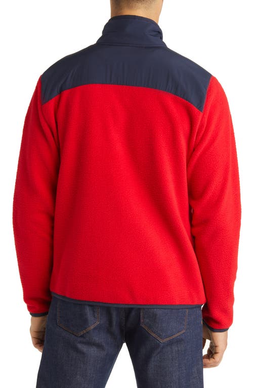 Cutter & Buck Cascade Eco Mens Fleece Jacket In Red/navy Blue