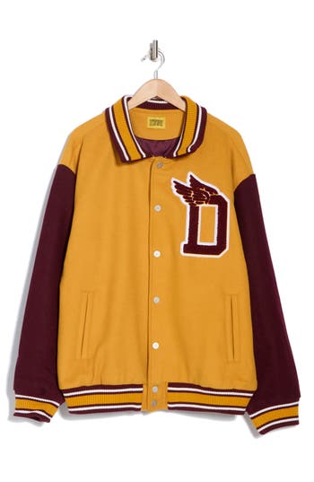Diet Starts Monday Wings Wool Blend Varsity Jacket In Yellow