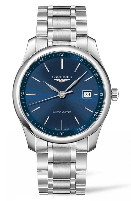 Longines Master Automatic Bracelet Watch, 40mm In Silver/blue/silver