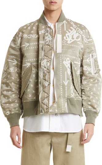 Sacai Eric Haze Bandana Print Nylon Twill Bomber Jacket | Nordstrom