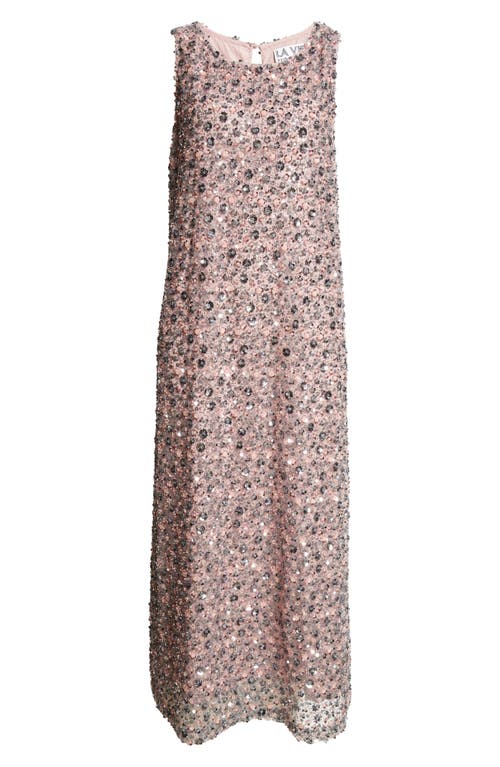 La Vie Style House Bead & Sequin Embellished Shift Dress In Pink Multi