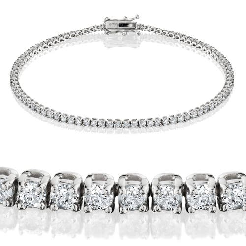 Bliss Diamond 2ct Lab Grown Diamond Tennis Bracelet 14k Gold 7" In 14k White Gold