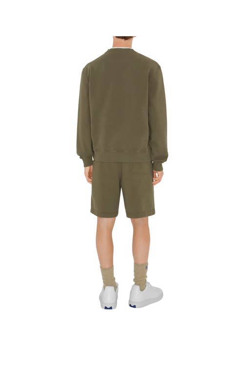 Shop Burberry Ekd Cotton Sweatshirt In Silt