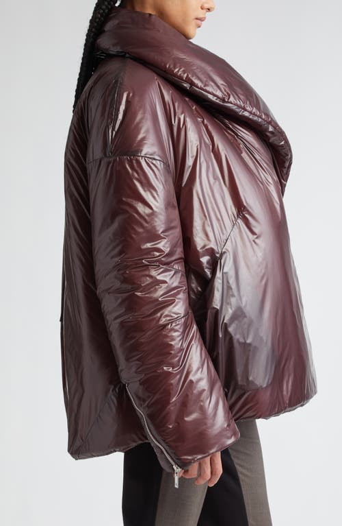 Shop Helmut Lang Apex Down Cocoon Jacket In Burgundy - Qsn