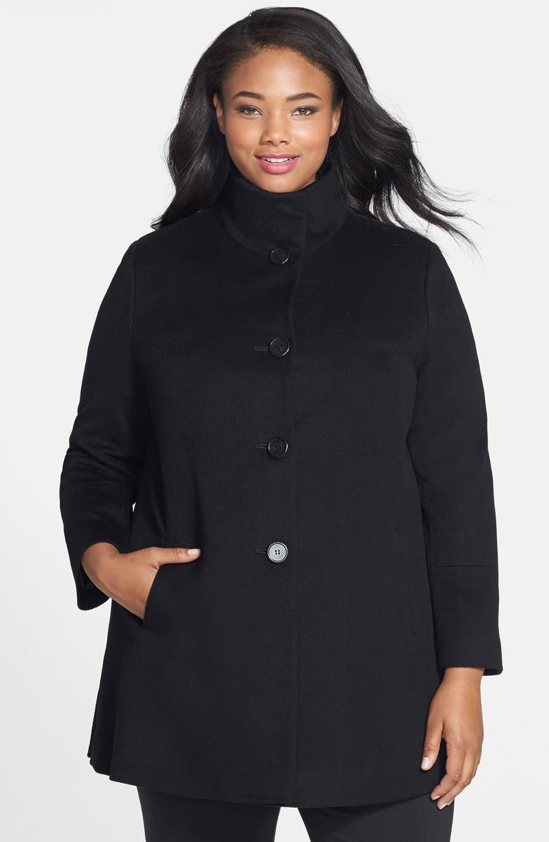 Fleurette Stand Collar Cashmere Coat (Plus Size) (Nordstrom Exclusive
