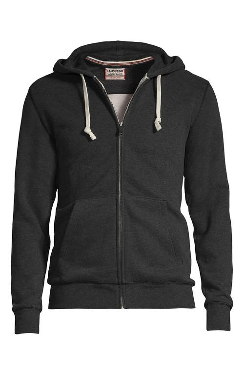 Shop Lands' End Serious Sweats Full Zip Hoodie In Dark Charcoal Heather