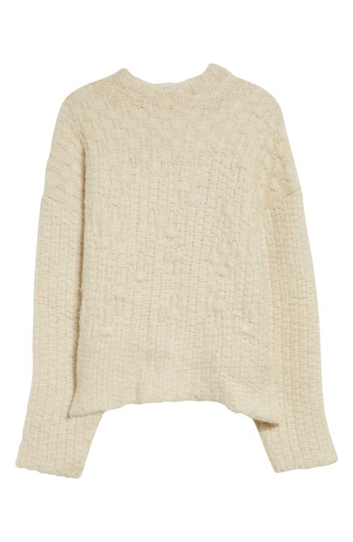 Shop Jil Sander Chunky Mock Neck Mohair Blend Sweater In Chalk