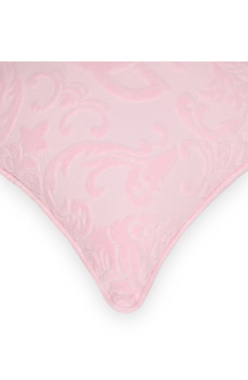 Shop Dolce & Gabbana Dolce&gabbana Dg Logo Cotton Terry Cloth Outdoor Accent Pillow In Pink