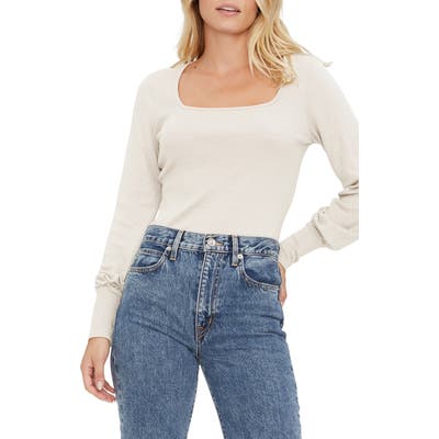 Michael Stars Bishop Sleeve Top, Size One Size - White
