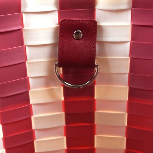 Shop Handed By Sunny Bay Recycled Plastic Weekender Bag In Cherry Red/pearl White