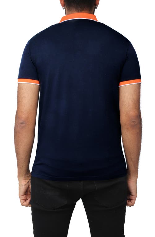 Shop X-ray Xray Pipe Trim Knit Polo In Navy/vermillion