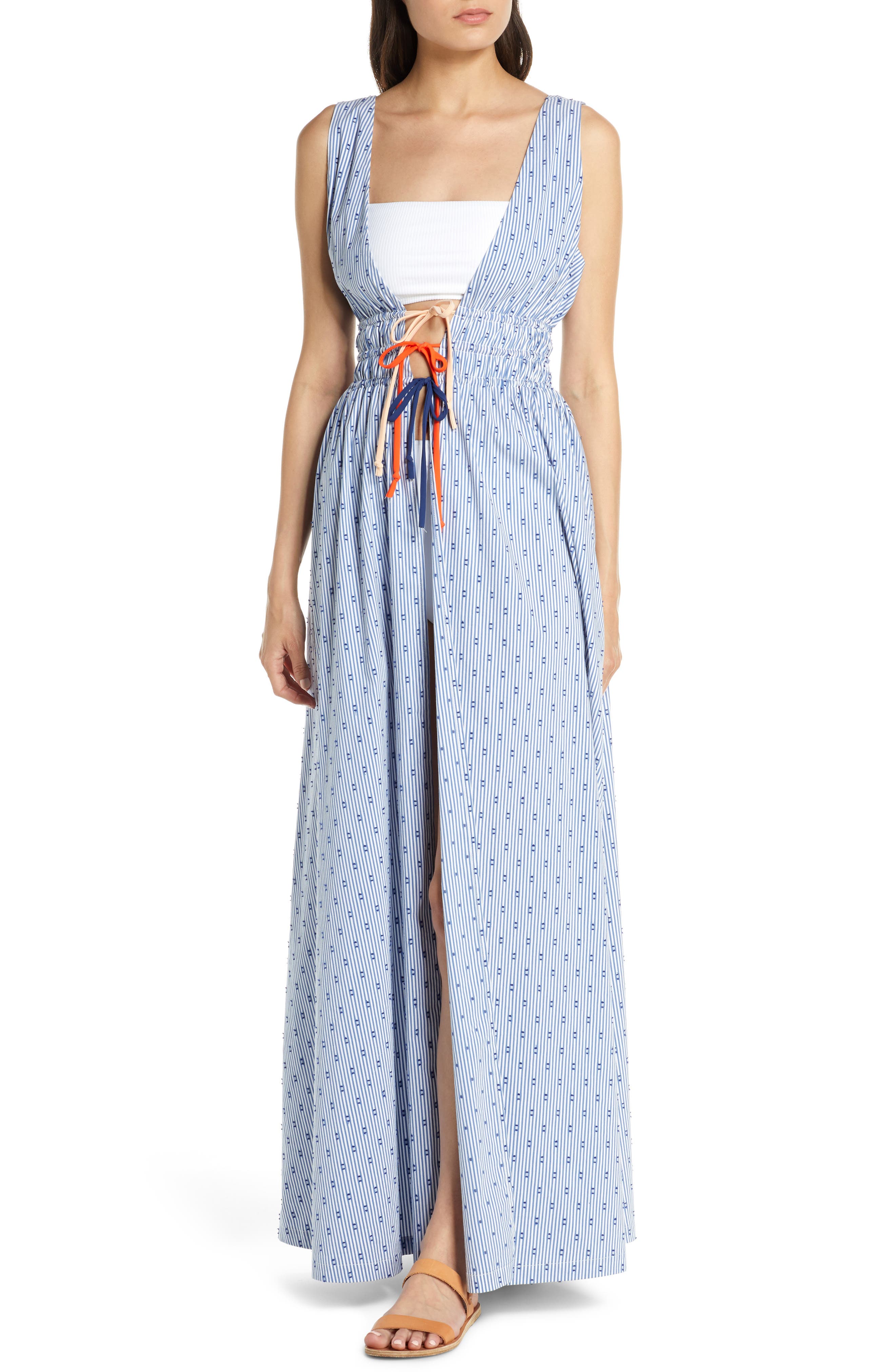 Flagpole Mabel Cover-Up Dress, Blue