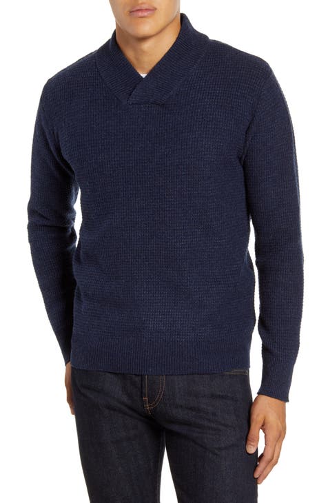 Navy blue hotsell shawl collar sweater