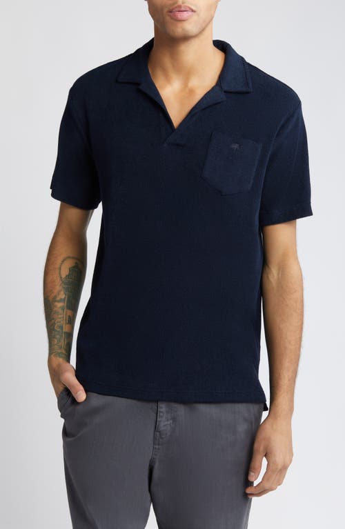 OAS Johnny Collar Terry Cloth Polo Blue at Nordstrom,