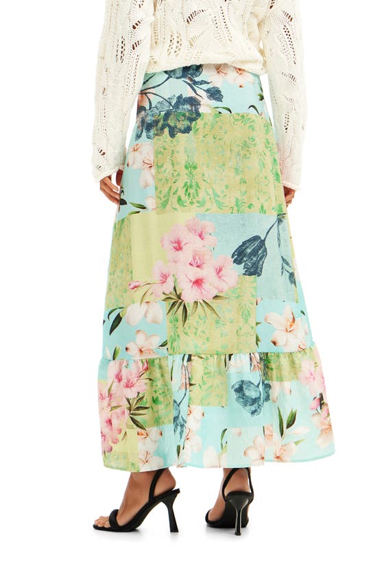 Shop Desigual Fal Tropi Floral Print Wrap Skirt In Green