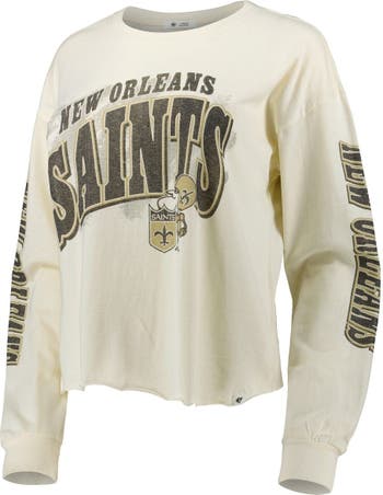 Women's New Era Black/Gold New Orleans Saints Lightweight Lace-Up Raglan T- Shirt