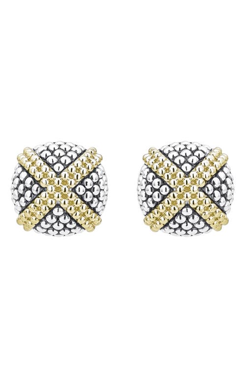 LAGOS Signature Caviar Large Domed X Stud Earrings in Silver at Nordstrom