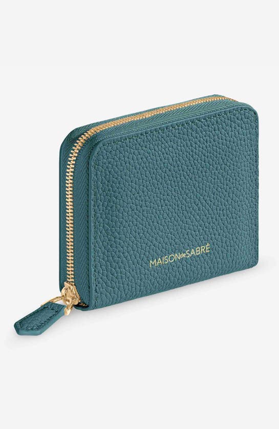 Maison De Sabre Small Leather Zipped Wallet In Bondi Blue