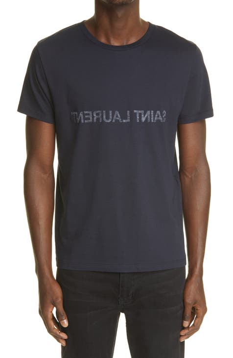 T-shirt Yves Saint Laurent Blue size S International in Cotton
