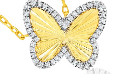 SIMONA SIMONA BUTTERFLY CZ PENDANT NECKLACE