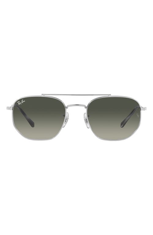 Ray-Ban 57mm Gradient Square Aviator Sunglasses in Silver at Nordstrom