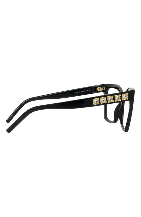 Givenchy Plumeties 55mm Rectangular Optical Glasses In Shiny Black