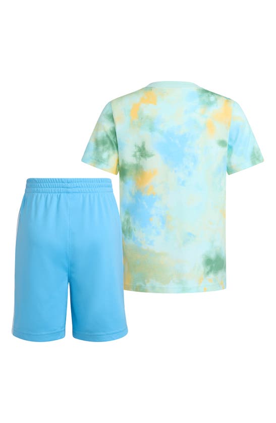 Shop Adidas Originals Kids' Graphic T-shirt & Shorts Set In Semi Flash Aqua