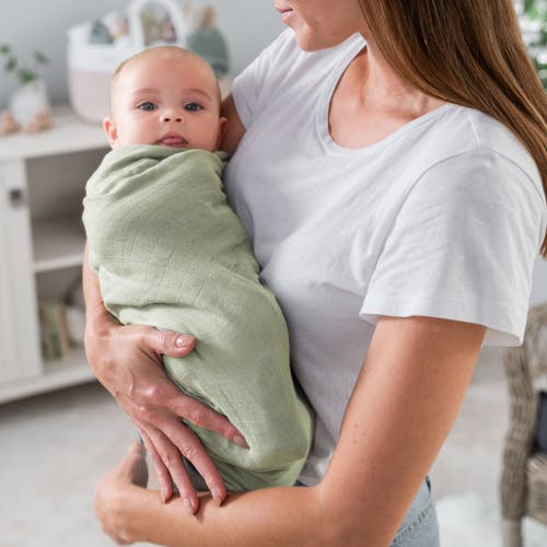 Comfy Cubs Muslin Swaddle Blanket, 2 Pack In Sage & Blush