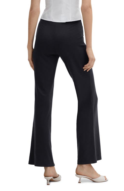 Mango High Waist Wide Leg Pants In Black