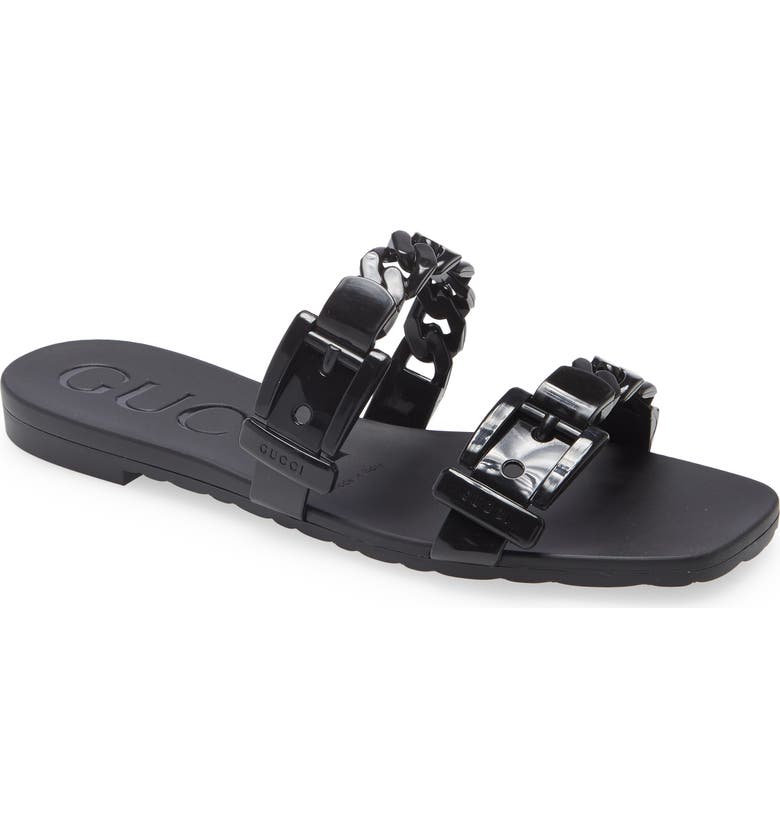 GUCCI Teena Slide Sandal, Main, color, BLACK