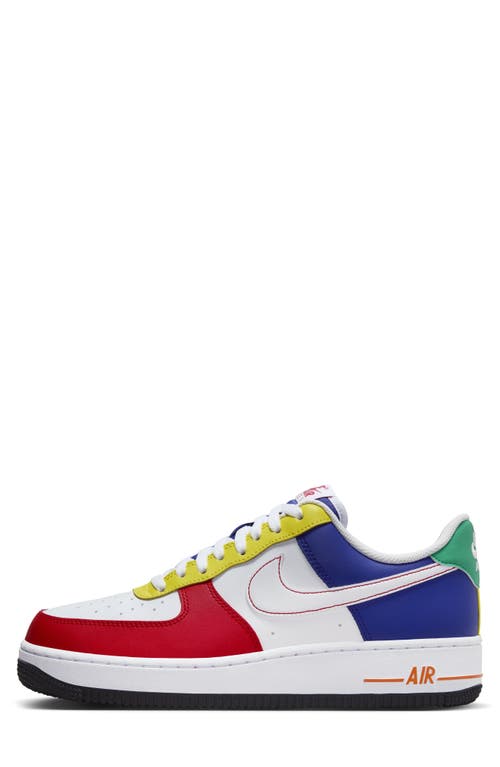 Shop Nike Air Force 1 '07 Lv8 Sneaker In Red/deep Royal Blue/yellow