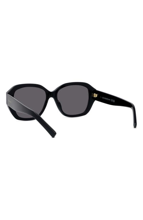 Shop Givenchy Gv Day 55mm Round Sunglasses In Shiny Black/smoke