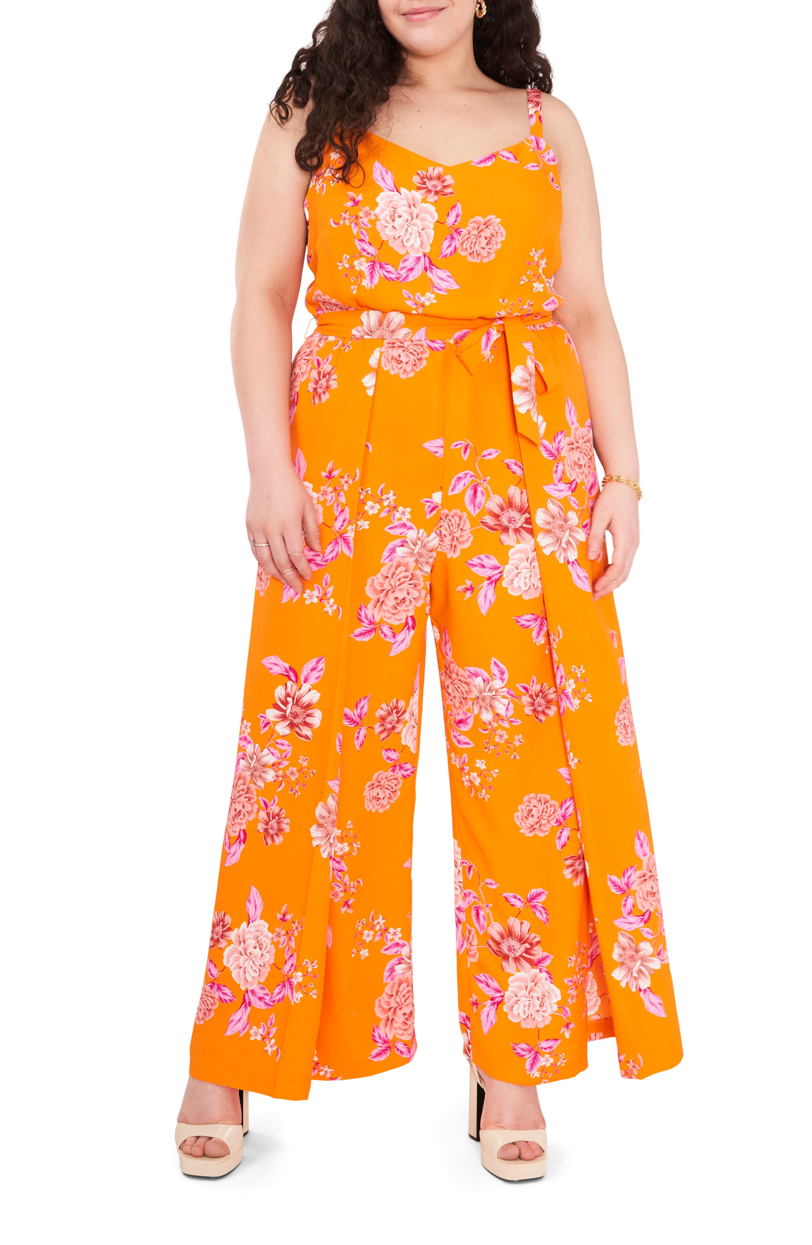 colorblock crepe jumpsuit vince camuto