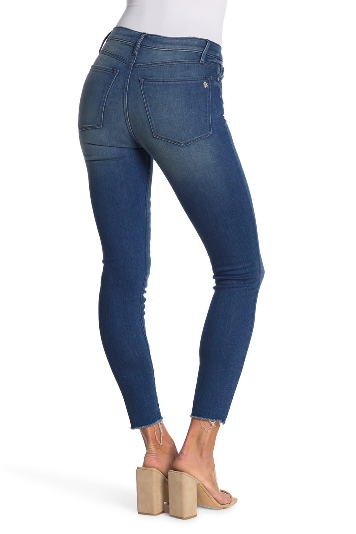 frayed ankle black jeans