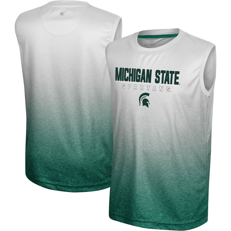 Colosseum Kids' Youth  White/green Michigan State Spartans Max Tank Top