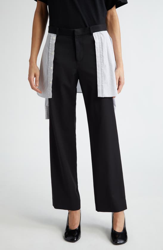 Shop Undercover Layered Look Hybrid Pants In Black