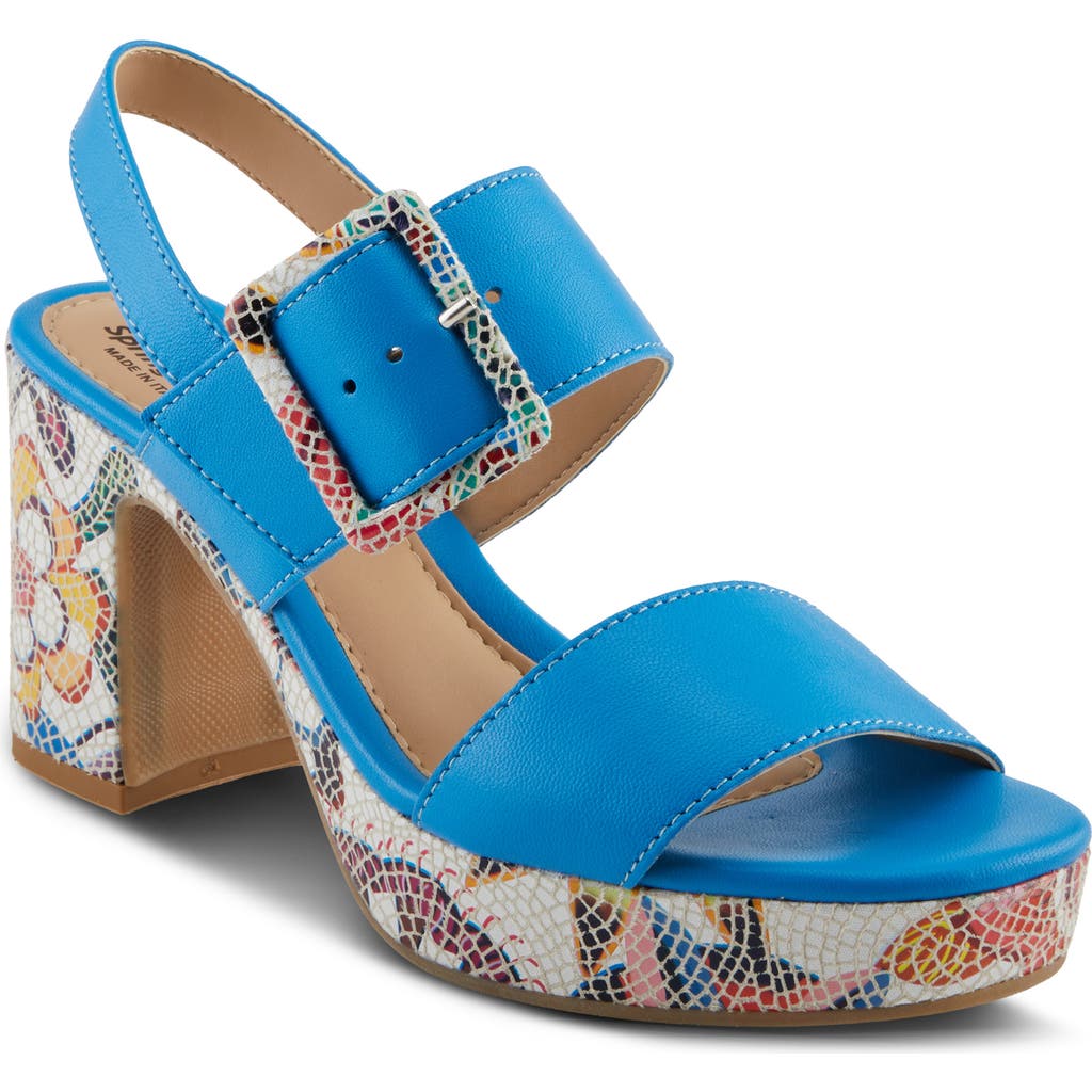 Spring Step Azucar Slingback Sandal In Royal Blue Multi