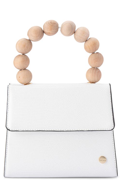 Caylee Wooden Bead Handbag in White