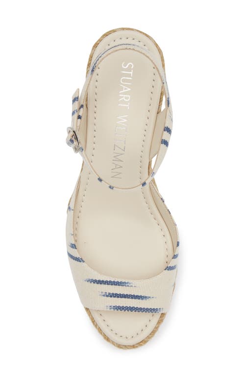 Shop Stuart Weitzman Tia Espadrille Wedge Sandal In Natural/indigo