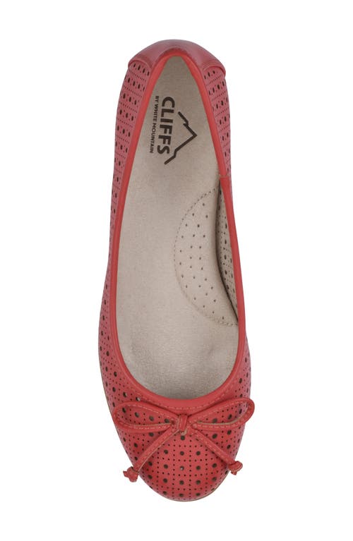 Cliffs By White Mountain Cheryl Ballet Flat In Red/burnished/smooth