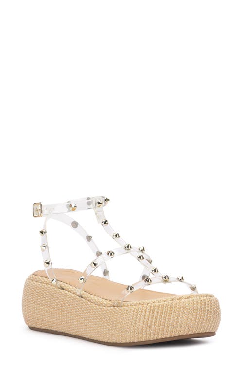 Jessica Simpson Pascha Strappy Platform Sandal in Clear/Beige
