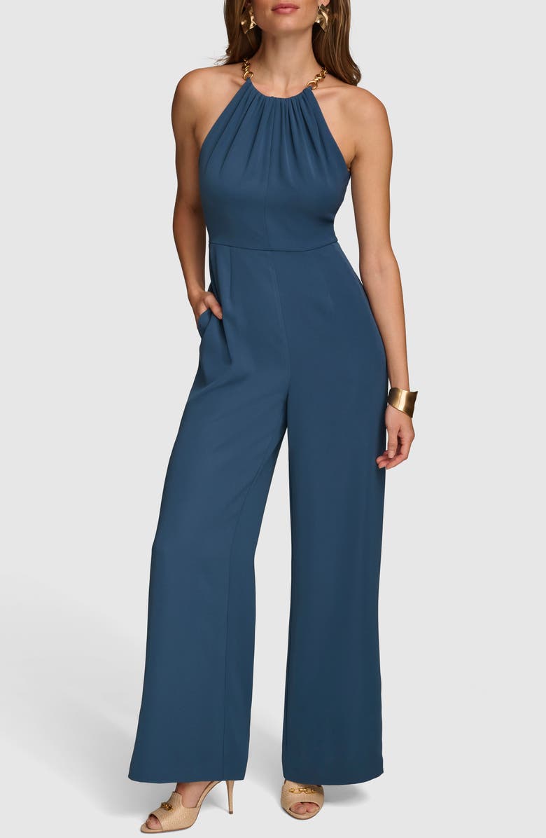 Donna Karan New York Chain Strap Wide Leg Jumpsuit | Nordstrom