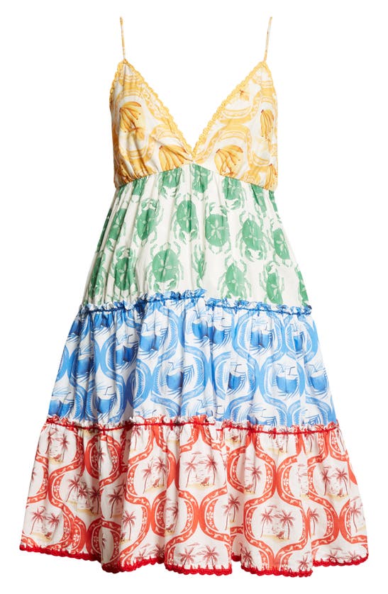 Shop Farm Rio Summer Mix Mini Sundress In Yellow Multi