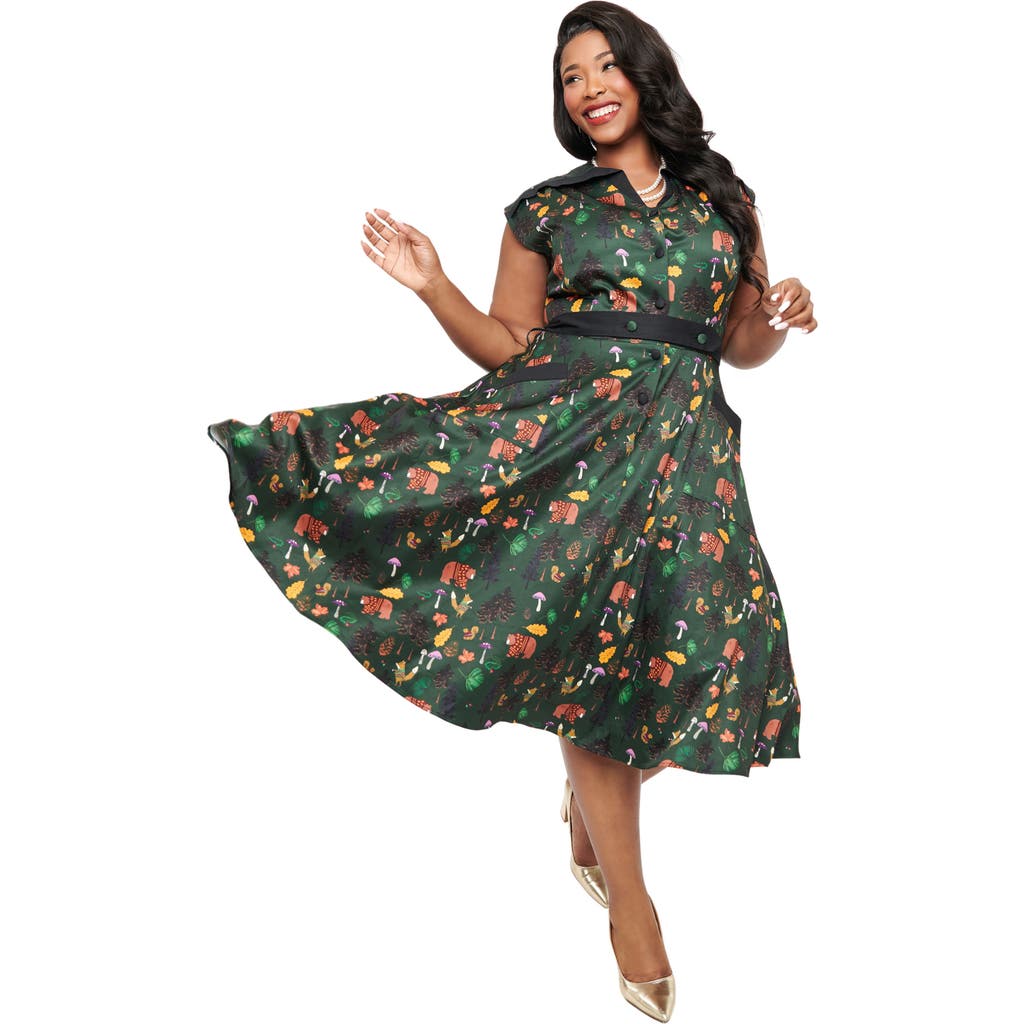 UNIQUE VINTAGE UNIQUE VINTAGE PLUS SIZE 1950S HEDDA SWING DRESS