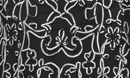 Sl Fashions Illusion Neck Soutache Cocktail Dress In Black Ivory